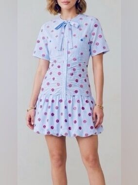 BOUTIQUE MOSCHINO Blue/White Stripe Cotton Mini Dress /various sizes
